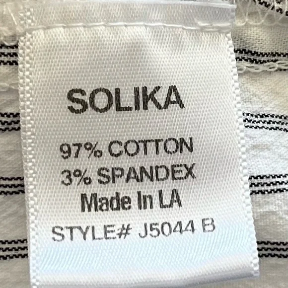 SOLIKA PINSTRIPED DRESS WITH POCKETS SIZE XS MINIMALIST CONTEMPORARY CHIC - Picture 4 of 11